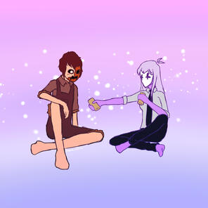 fullbody x2 + gradient bg