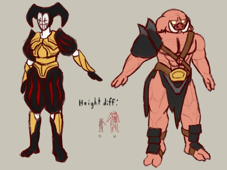 2-Character Colored Sketch